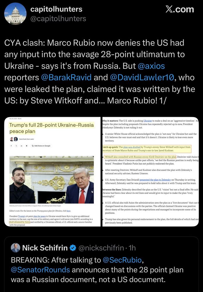 Rubio denies US input into piece own with Ukraine/ Russia