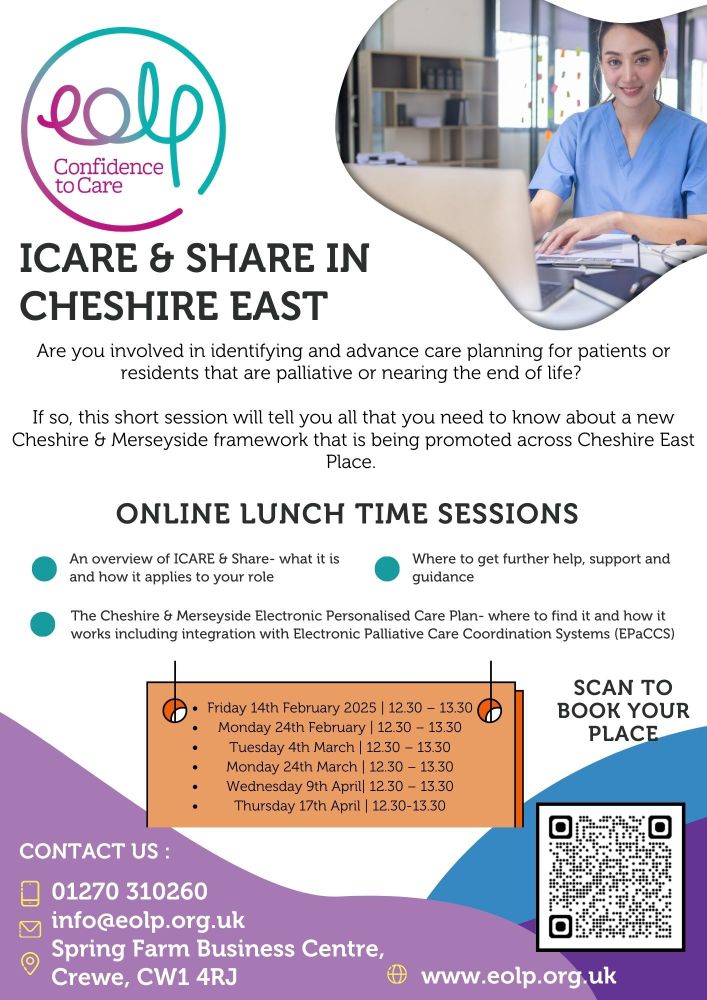 Flyer advertising online lunchtime education sessions.