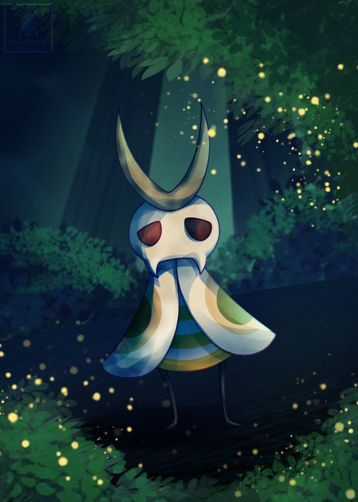 Digital illustration of a Hollow Knight original character
