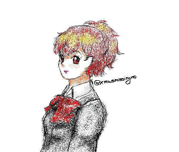 kotone shiomi from the hit game persona 3 portable drawn in paint xp