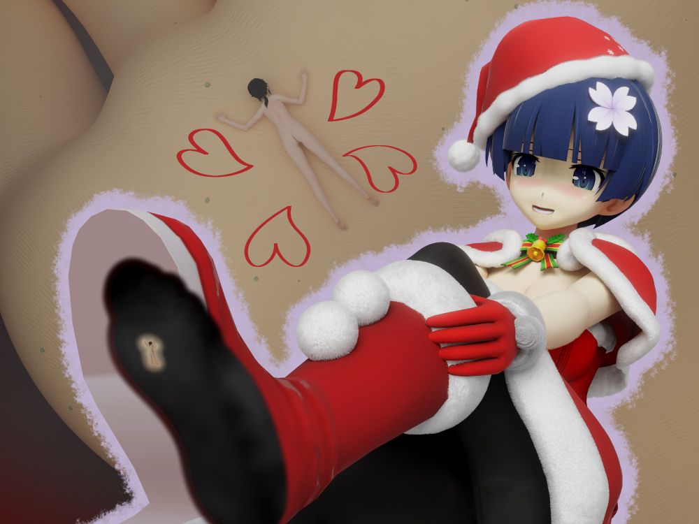 Yozakura from Senran Kagura with a tiny in her tights