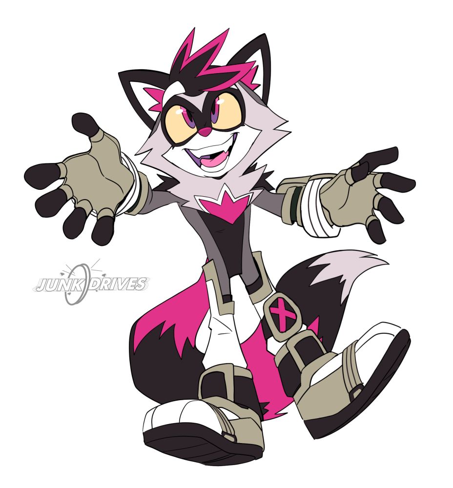 Anthro raccoon in the Sonic artstyle