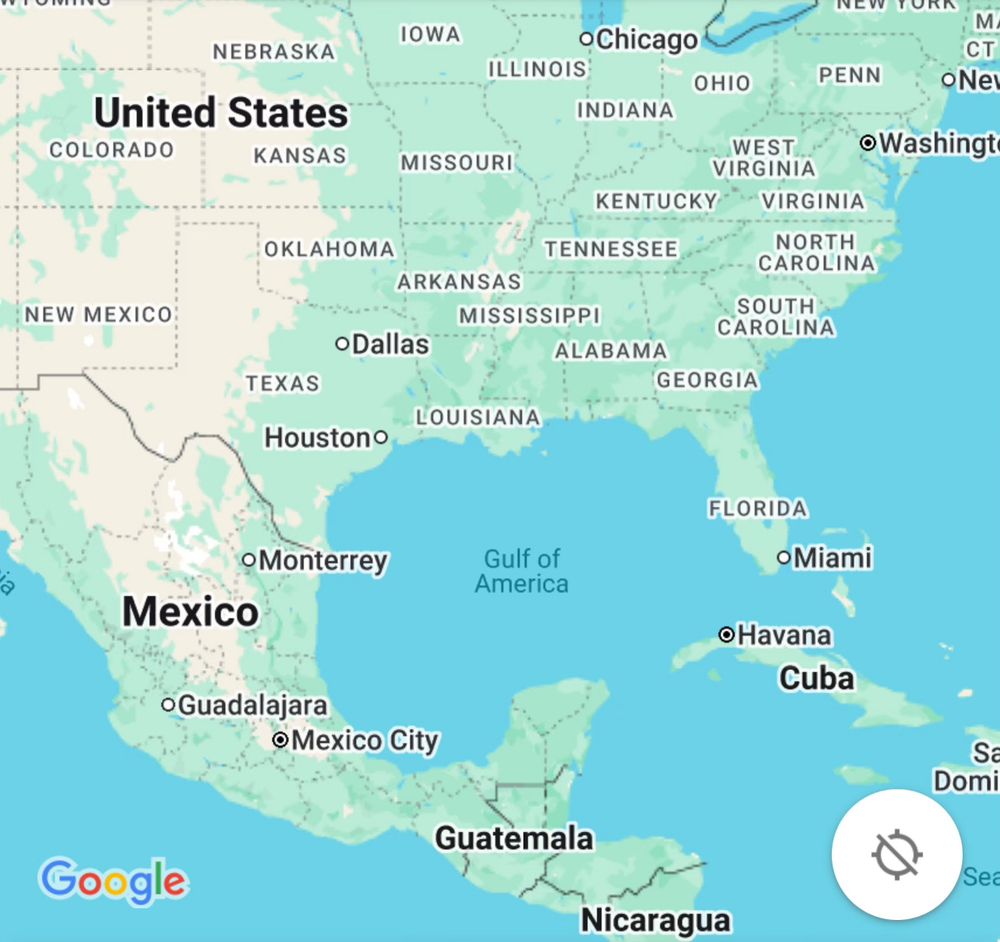 google maps now shows gulf of america instead of gulf of mexico