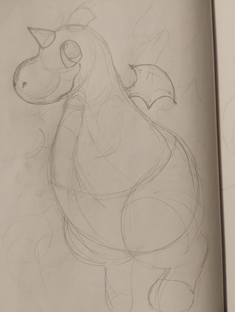 w.i.p sketch of a mega dragonite