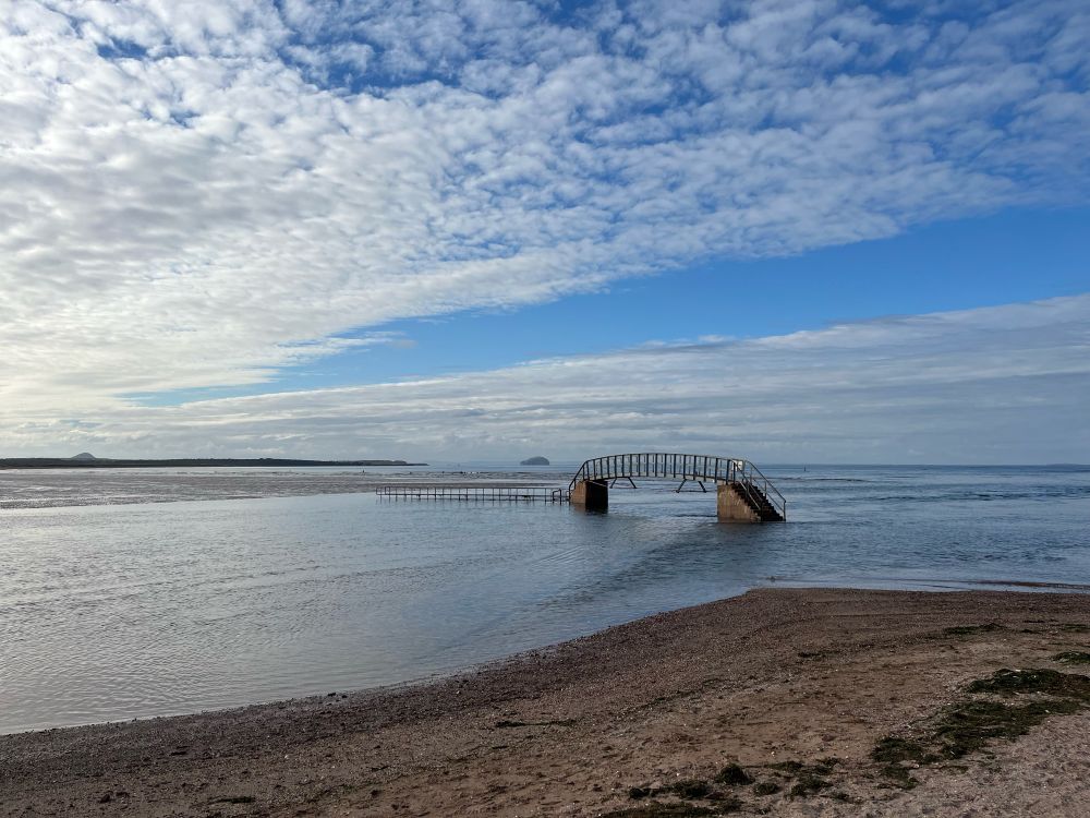 Belhaven Bridge at Dunbar, Scotland; only usable at low tide 
