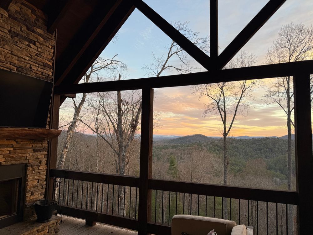 Morning view of the Blue Ridge Mountains from the porch