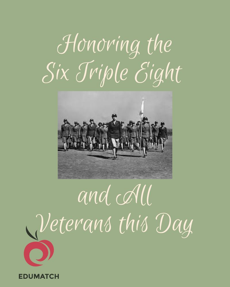 Honoring the Six Triple Eight and all Veterans this Day.

Black and White Image of the Six Triple Eight.

#VeteransDay
#EduMatch