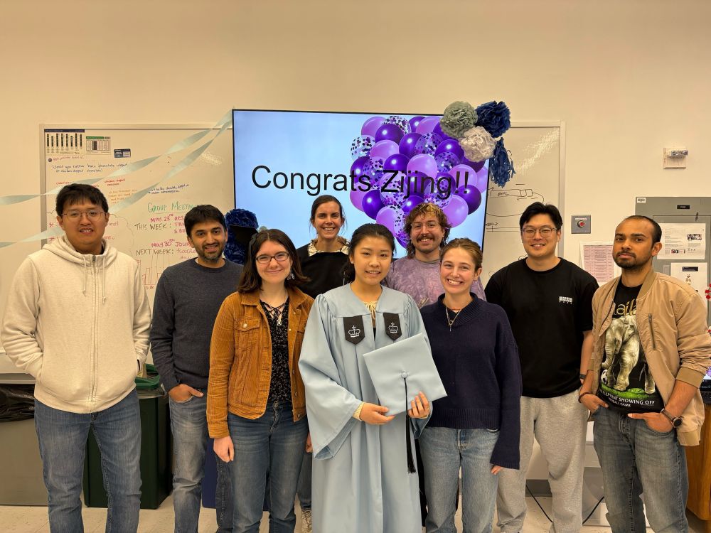 Picture of shah lab members celebrating Zijing’s graduation.
