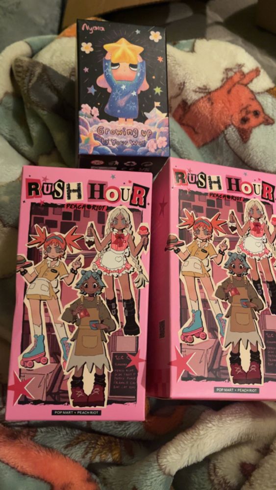 2 peach riot boxes & a nyota box