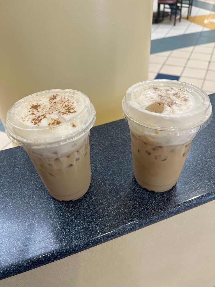 Two iced pumpkin chai