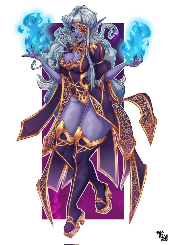 Joce showing off her warlock magic
Art by PetushArt