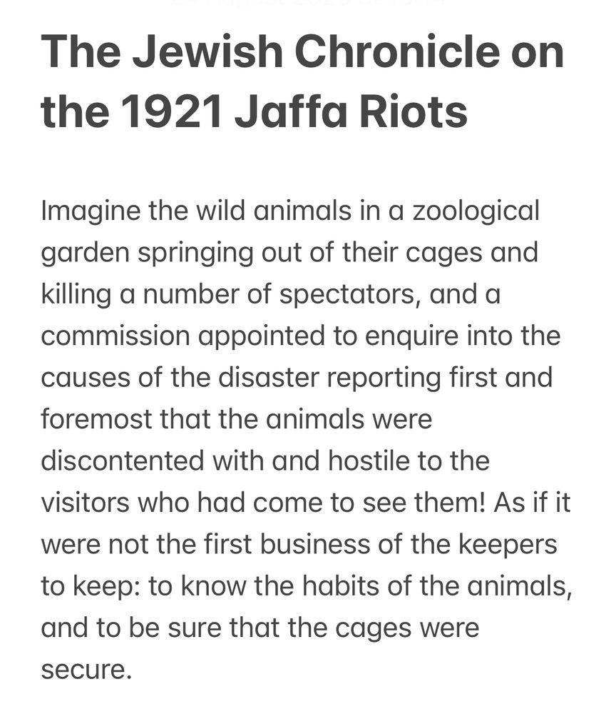 Imagine the wild animals in a zoological garden springing out of their cages and killing a number of spectators, and a commission appointed to enquire into the causes of the disaster reporting first and foremost that the animals were discontented with and hostile to the visitors who had come to see them! As if it were not the first business of the keepers to keep: to know the habits of the animals, and to be sure that the cages were secure.