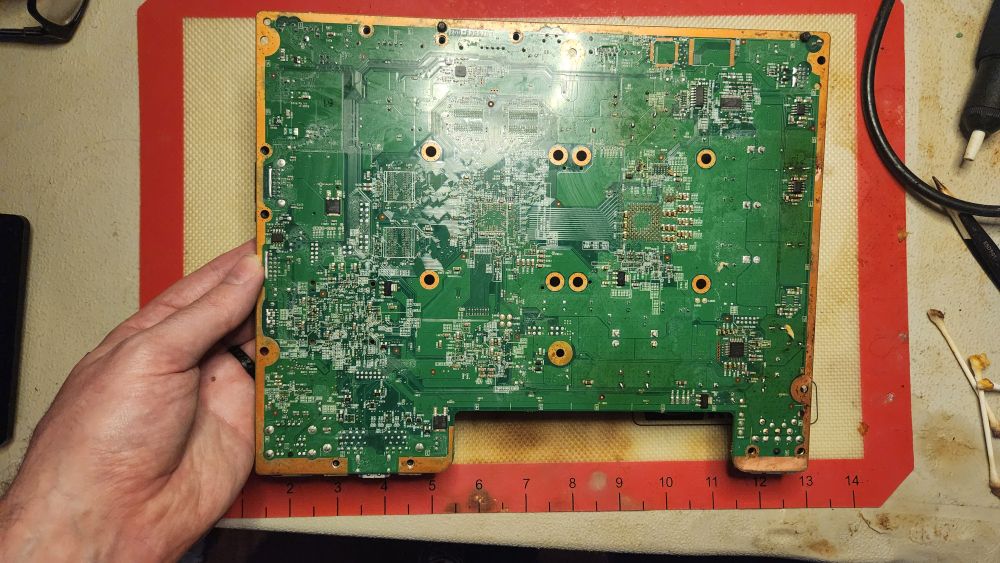 The underside of the board showing off how well it was cleaned.