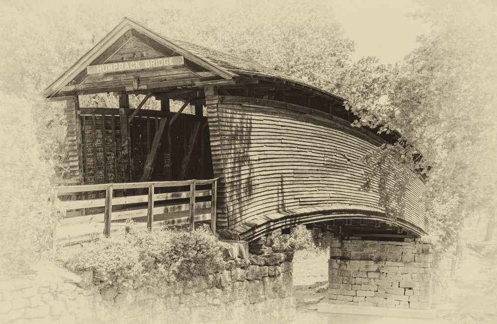 Humpback Bridge - The only arched, covered bridge in the US.