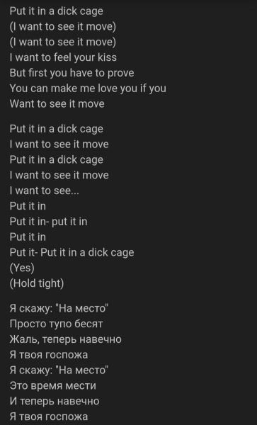 Lyrics (3 of3), Pussy Riot & Boys Noize "Chastity", 2023