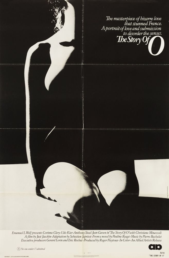 The Story Of O movie poster (1975)


Story of O Comes to America week

50th Anniversary!

The English language version of the book's film adaptation was released in the United States on November 14, 1975.

Book info
https://www.tumblr.com/theakandrewscollection/799839336175648768/story-of-o-first-american-edition-60th?source=share

Original 1975  American one sheet and half sheet movie poster  designs are credited to artist Herbert Reade.

.

A French-German production, the movie was directed by Just Jaeckin and starred Corinne Clery and Udo Kier.

The Story of O was the director's follow up to his movie adaption of the erotic novel Emmanuel in 1974. Just Jaeckin would go on to direct adaptations of Lady Chatterley's Lover in 1981 and the work of fetish artist John Willie in Gwendoline, aka The Perils of Gwendoline in the Land of the Yik Yak, in 1984.

The film follows the plot and events of the book but the ending is different. More info- https://en.wikipedia.org/wiki/Story_of_O

The translation from page to screen did produce additional, possibly unintentional, differences - https://www.goodnovel.com/qa/key-differences-book-story-o-film-adaptation

Mature Film stills-
https://www.tumblr.com/theakandrewscollection/800201484966952960/the-story-of-o-movies-movie-posters-1975?source=share


Continue reading-
https://www.tumblr.com/theakandrewscollection/800201734401179648/the-story-of-o-movies-movie-posters-1975?source=share

#KinkInPopCulture #kink #bdsm #fetish#Story Of O
#Movies
#1975
#1970s
#Anniversary
#Movie Posters

