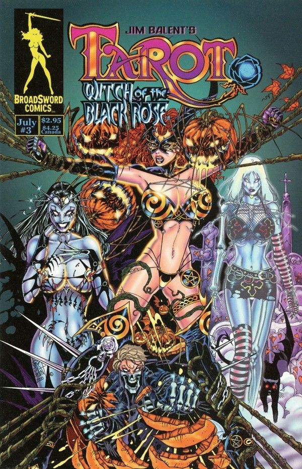 Tarot: Witch of the Black Rose #3 comic book variant cover (2000)

First bondage cover of the series

The comic series Tarot: Witch of the Black Rose is still going strong after 25 years, continuing to publish it's particular mix of fright-flavored fetishism, deviant sex and BDSM. Since this is spooky season, this theme week focuses on covers from the series featuring both bondage and Halloween archetypes.

Cover art By Jim Balent. Released Jul 1, 2000