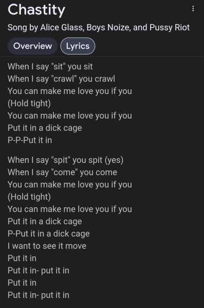 Lyrics (1 of3), Pussy Riot & Boys Noize "Chastity", 2023
