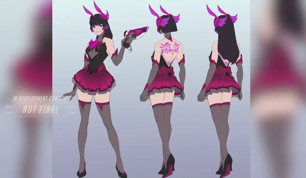 Concept art of Overwatch Mahou Shoujo character skins.