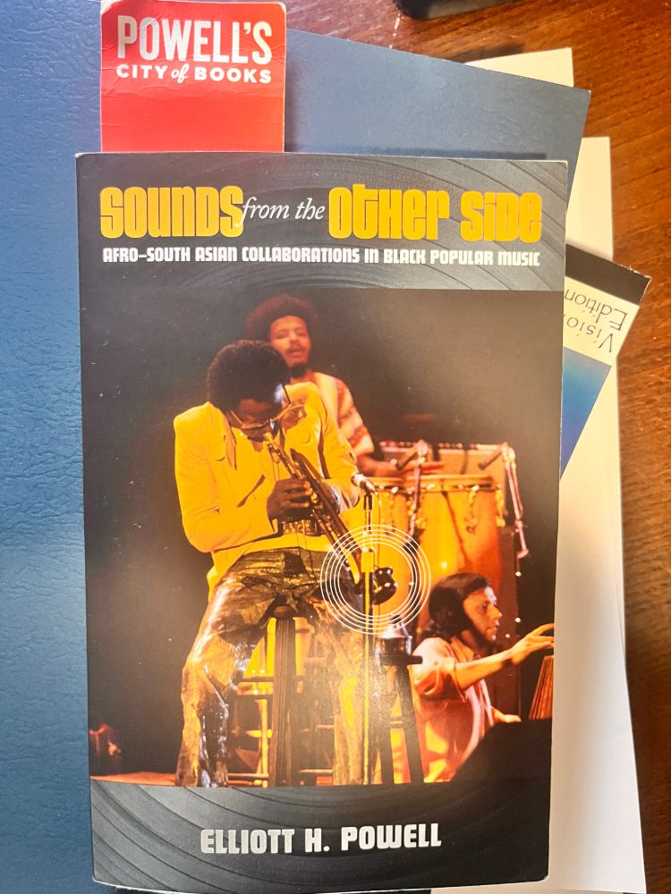 The cover of the book “Sounds from the other Side” with a jazz ensemble depicted. 