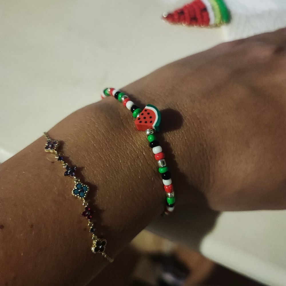 Bracelet perles pastèque 