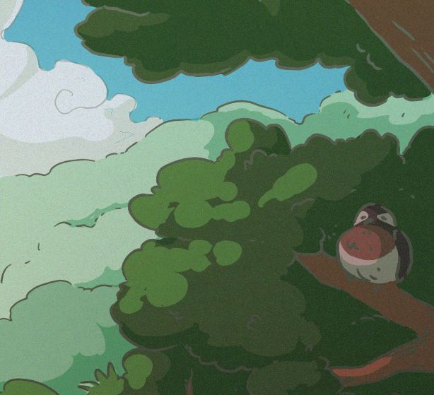 A bird chilling on a tree