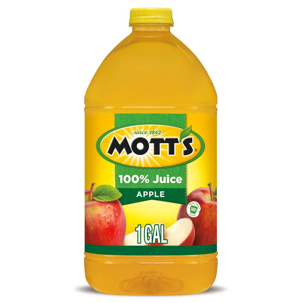 a gallon bottle of apple juice