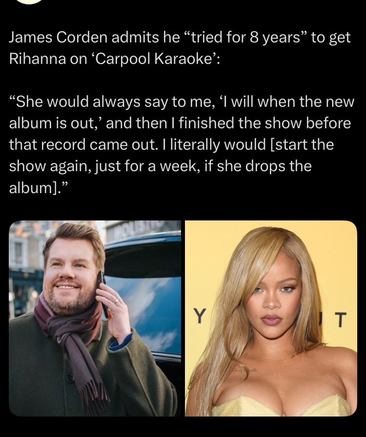 James Corden admits he 