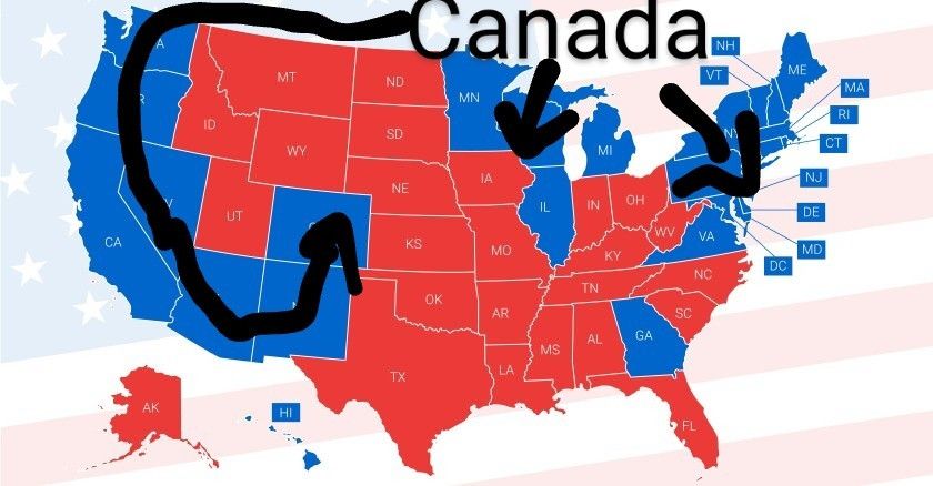 US states annexed to Canada