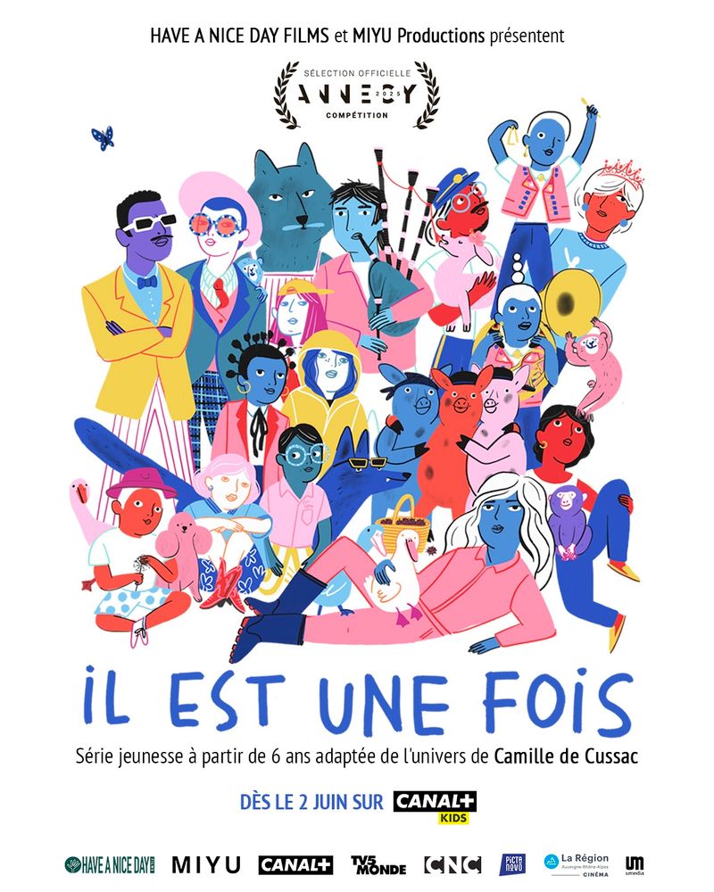 Affiche de la série d'animation "il est une fois", composée des personnages des différents episodes