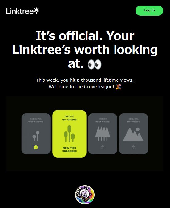 ハルノキのLinktreeは1000回閲覧達成しました