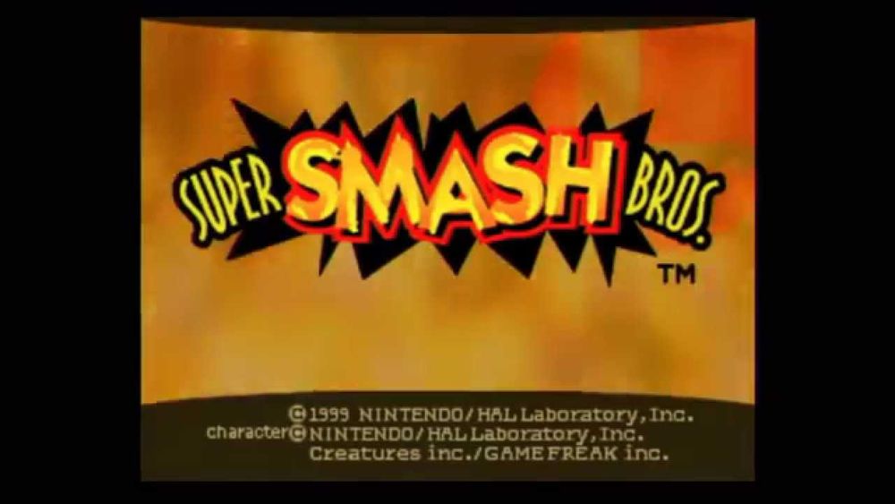 Title screen from the first Super Smash Bros. on the Nintendo 64