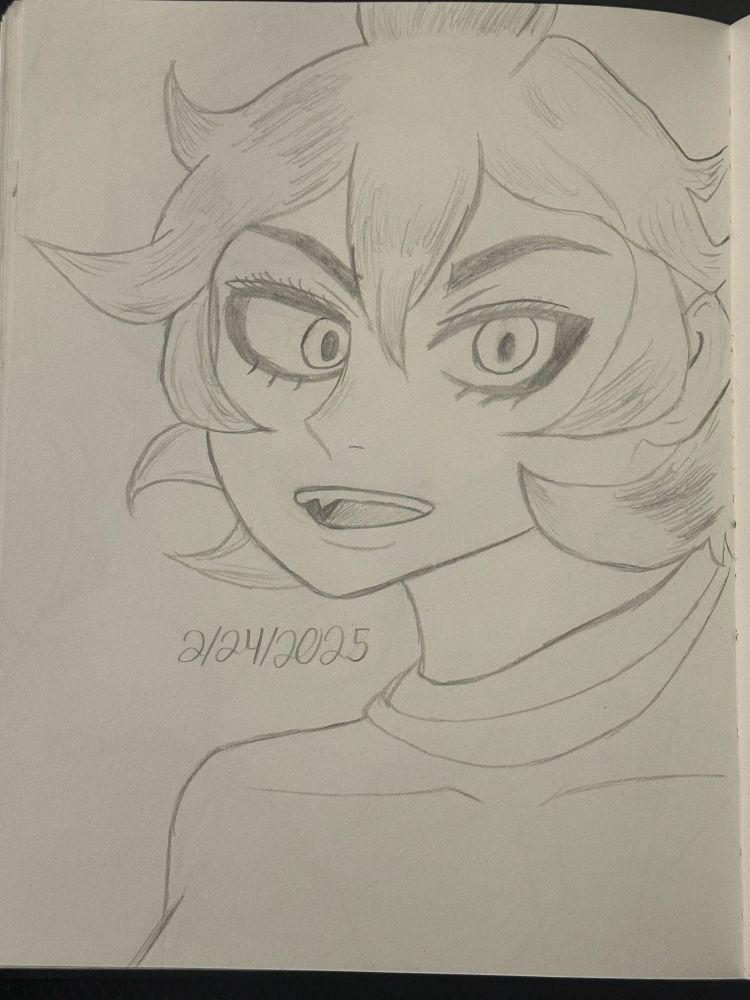 Sketch of Mereolena Vermillion, a magic knight of the Clover Kingdom from Black Clover.