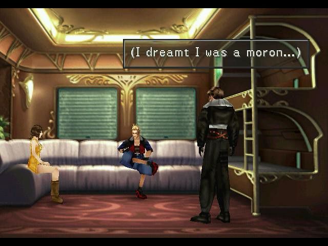 Squall from Final Fantasy 8 dreamt he was a moron