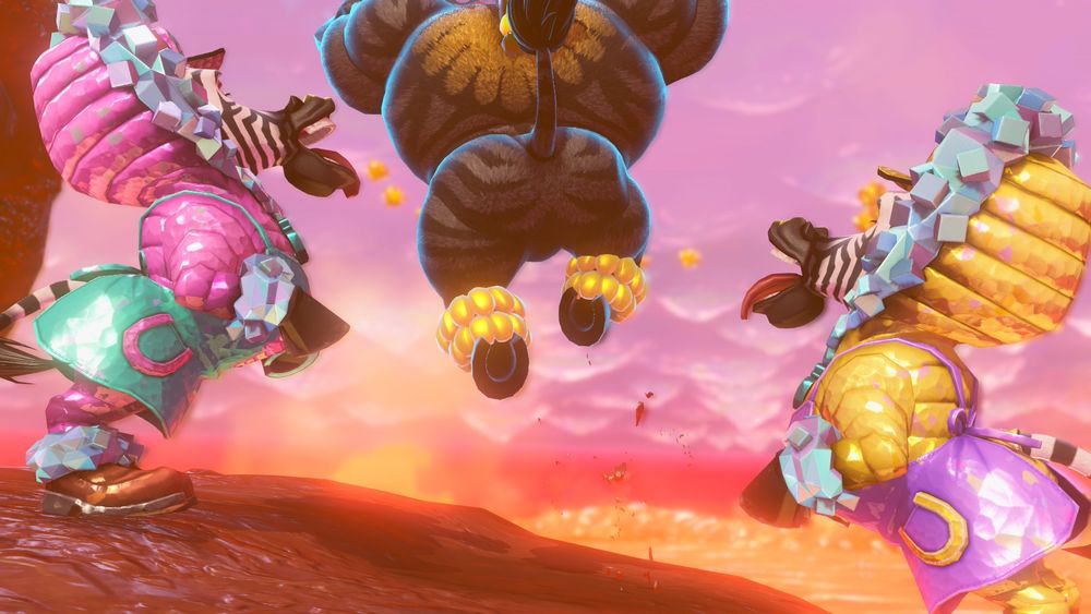 Donkey Kong bananza zebras sticking their tongue out and gawking at zebra DK's ass 