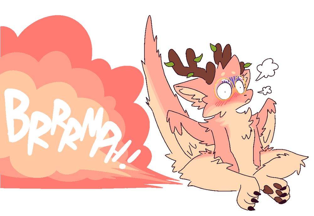 Suddenly surprised as bright pink gas blasts out from their rear