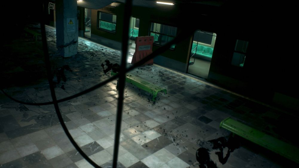 An old broken down subway station that's been ripped apart by time. Scuttering around the platforms are a few BT's, or souls of the dead. The entire room is dimly lit by only a few hanging ceiling lights.