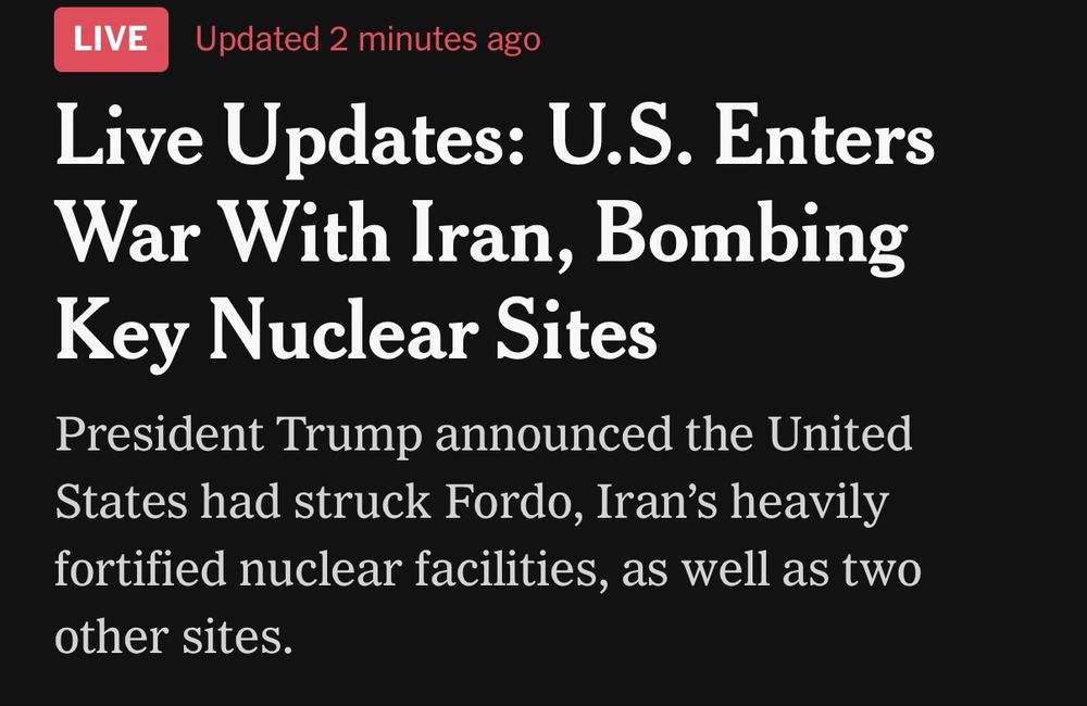 Live Updates: U.S. Enters War With Iran, Bombing Key Nuclear Sites
President Trump announced the United States had struck Fordo, Iran's heavily fortified nuclear facilities, as well as two other sites.