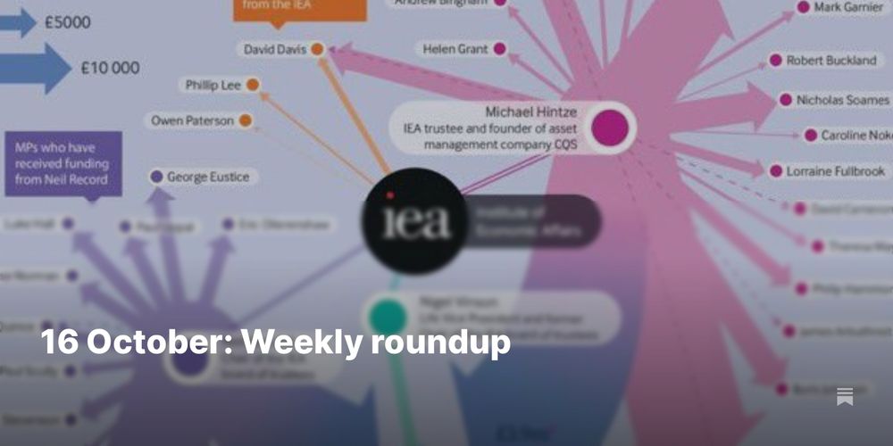 16 October: Weekly roundup