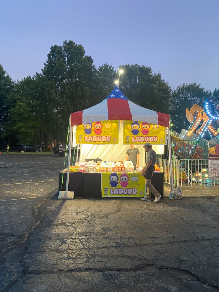 A tent selling Labubu 