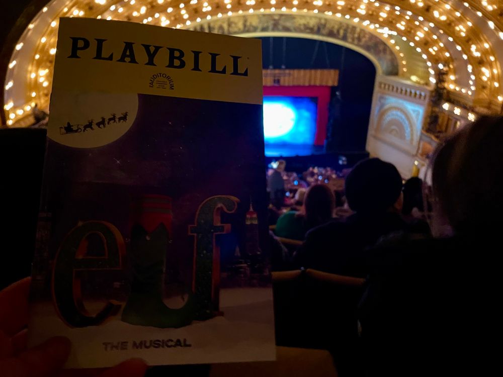 Playbill for Elf the musical.