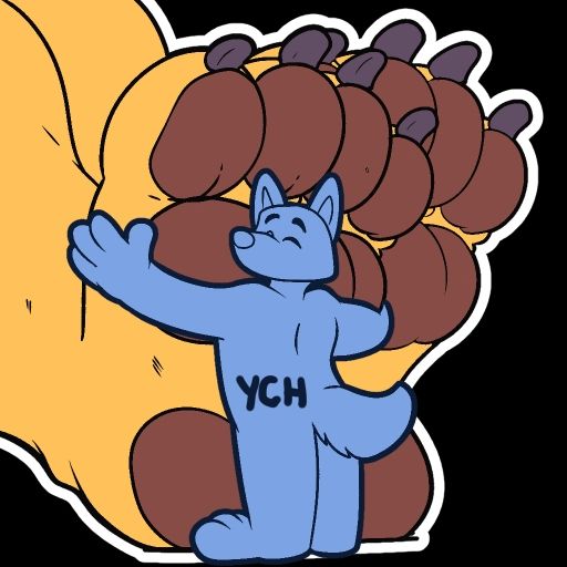 YCH hugging Rune's feet 