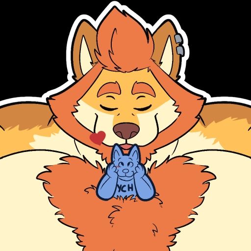 YCH resting on top of Rune's pecs and being kissed by him