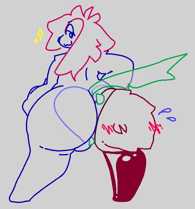 Fliss after putting the collar around her thigh this time, her right asscheek and leg now resembling & being possessed by Jamey.