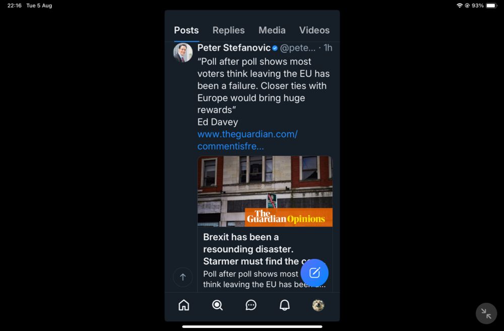 Guardian article stating polls show voters think leaving the EU has been a disaster. 