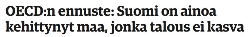 OECD: Suomi outlier -- ei kasva.