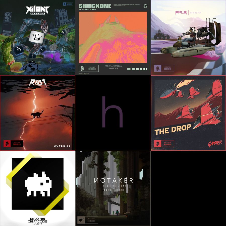 7 album arts from the SRXD monstercat dlc, remade in silly ways