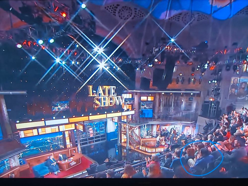 Pic from an episode of Late Show with Stephen Colbert with me in the audience
