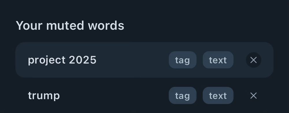 Added project 2025 and trump to my mute list