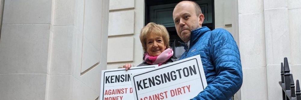 Joe Powell's profile picture showing him standing alone with Margaret Hodge, a renowned racist.